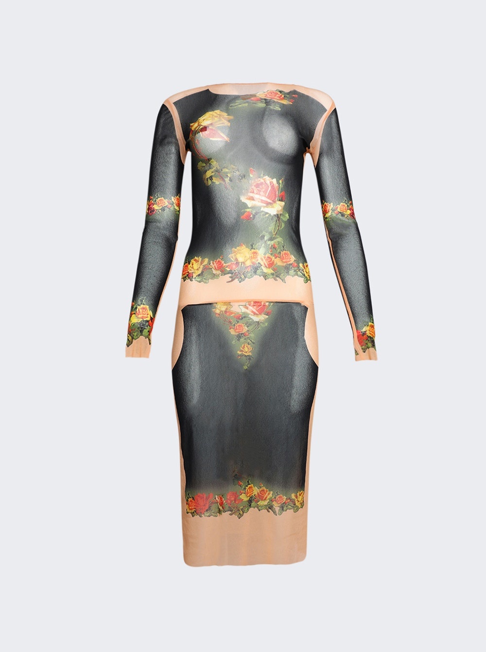 Flowers Petit Grand Print Dress Black - 1