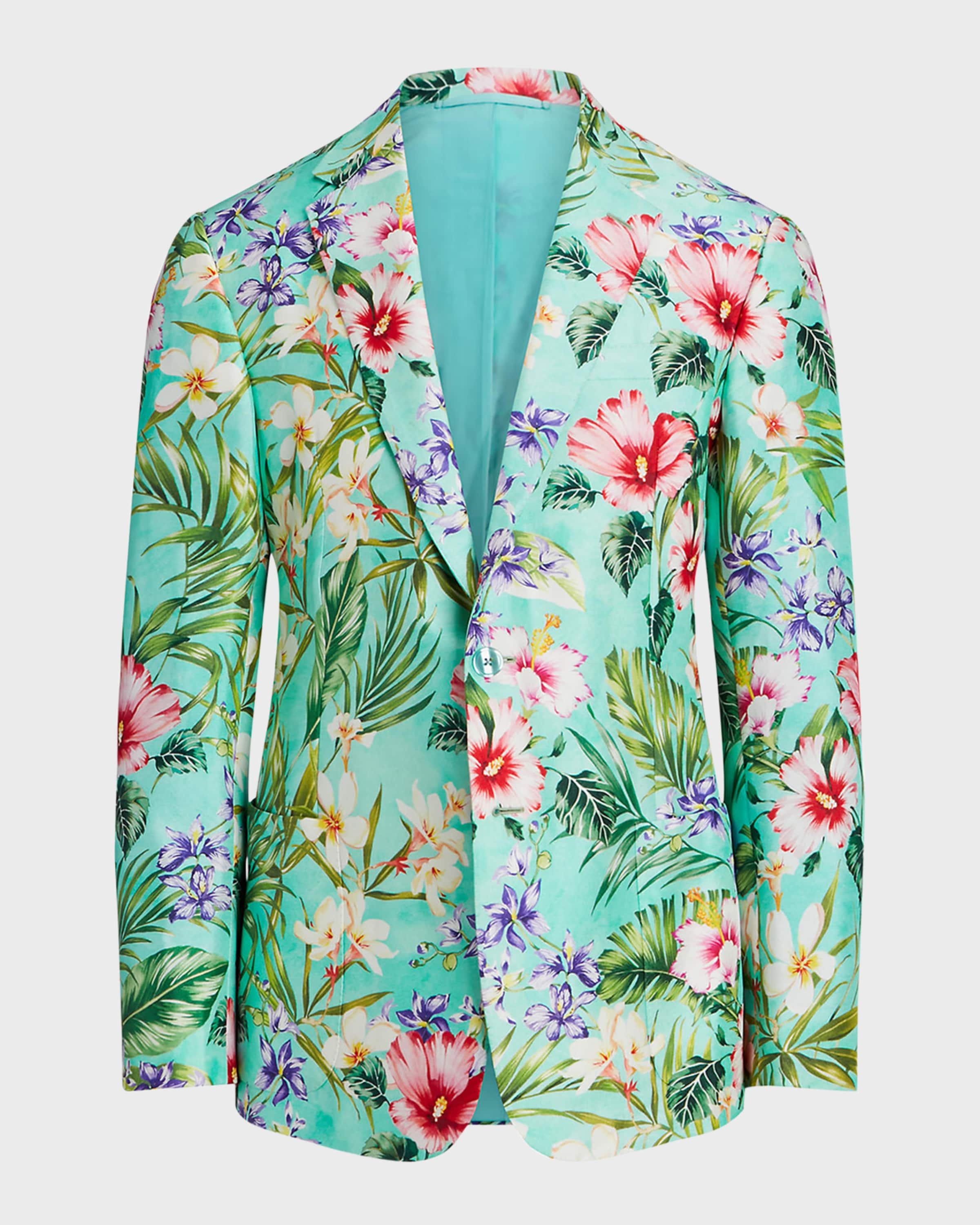 Men's Kent Hand-Tailored Floral Silk Sport Coat - 1