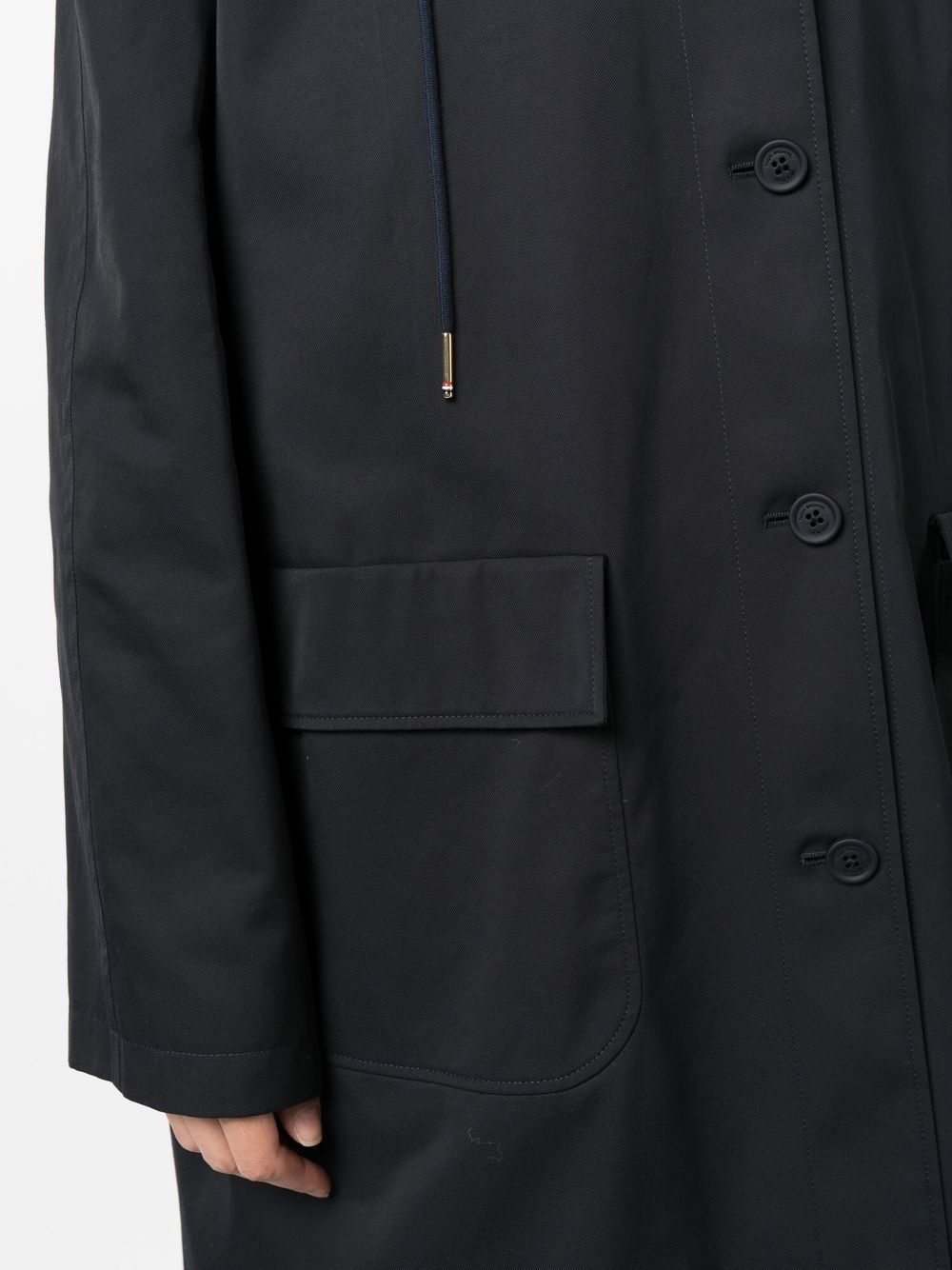 single-breasted hooded parka - 5