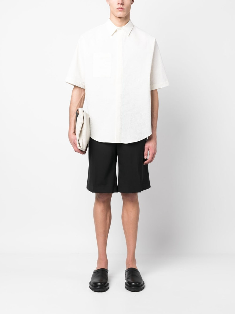 424 textured-finish short-sleeve shirt outlook