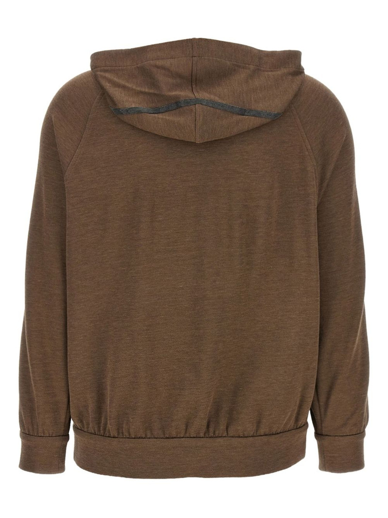 Brunello Cucinelli Monili-chain zip-up hoodie outlook