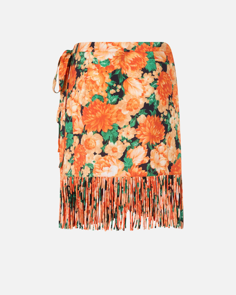 SHORT SKIRT WITH FRINGING AND BOTANIC GARDEN PRINT 4