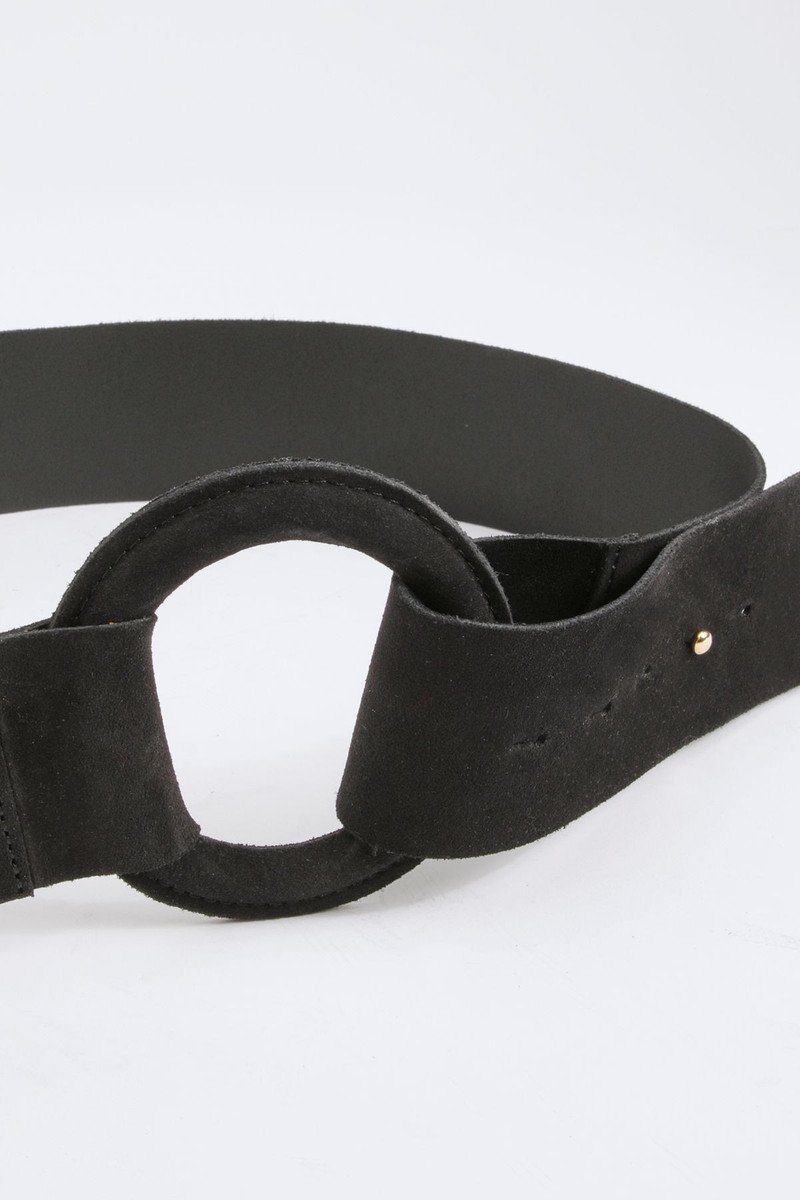 Suede Ring Detail Chunky Belt 3