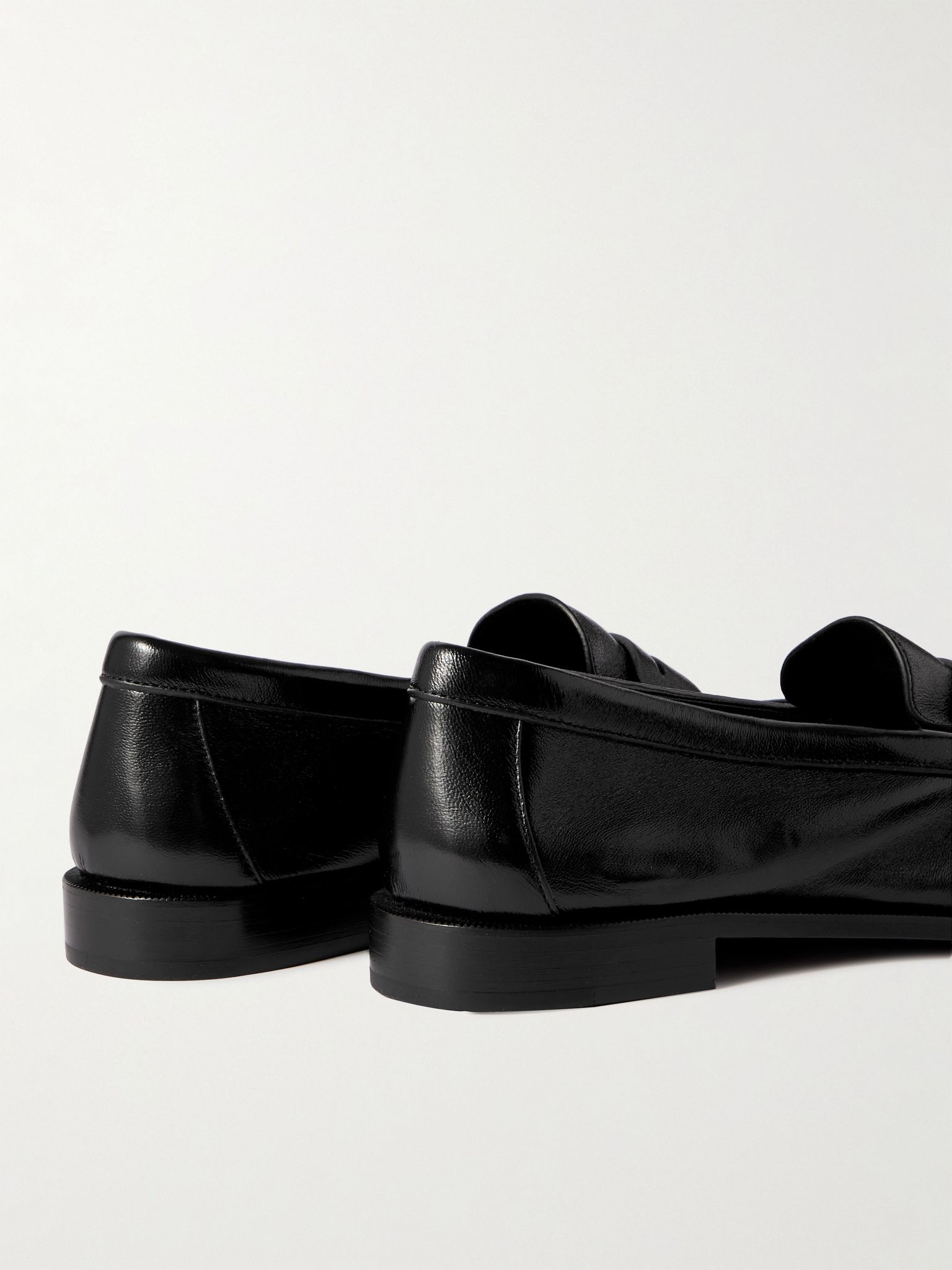 Le Loafer Monogram Logo-Appliquéd Leather Penny Loafers Black - 4