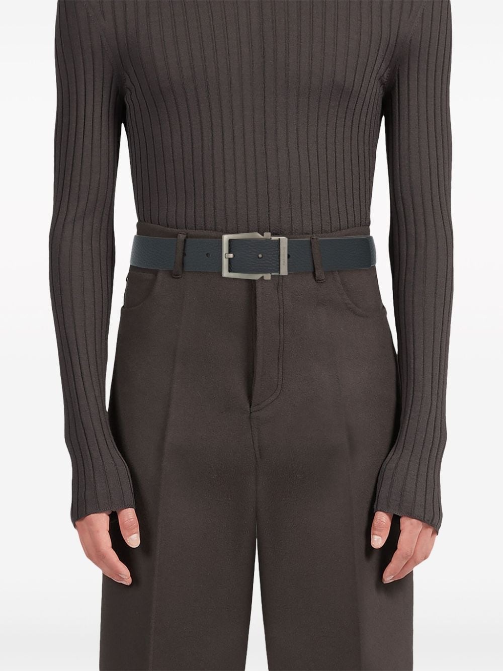 reversible leather belt - 3