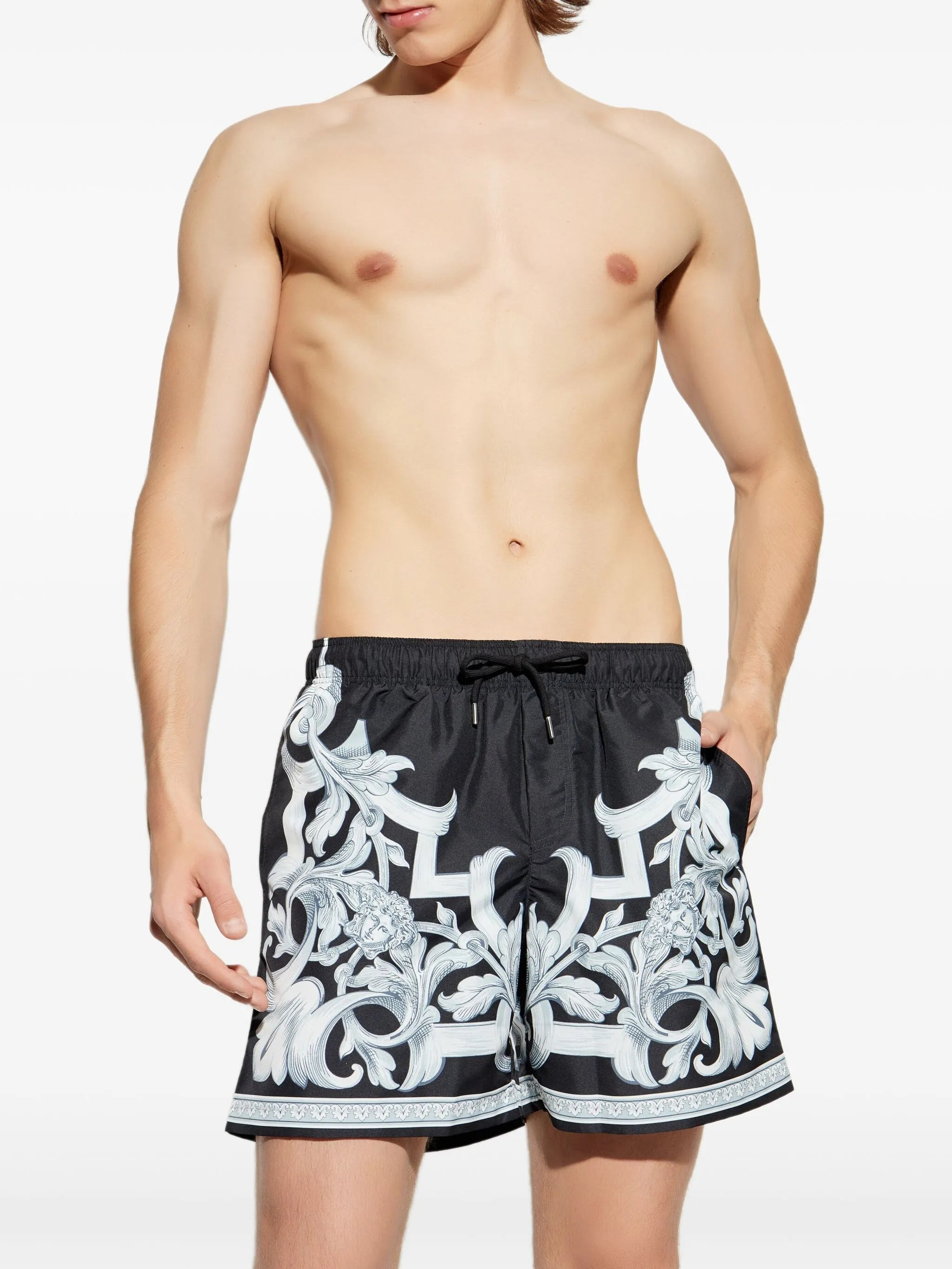 Barocco-print swim shorts - 2