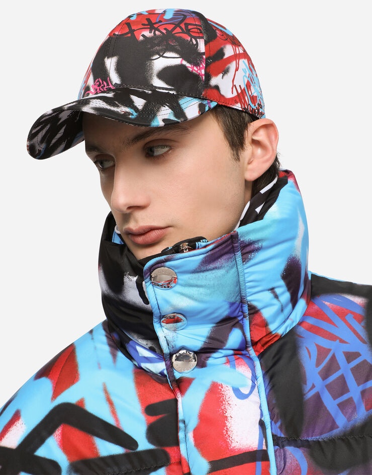 Baseball cap with spray-paint graffiti print - 2