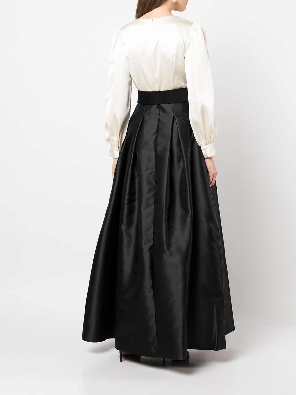 Zoe colour-block satin gown - 4
