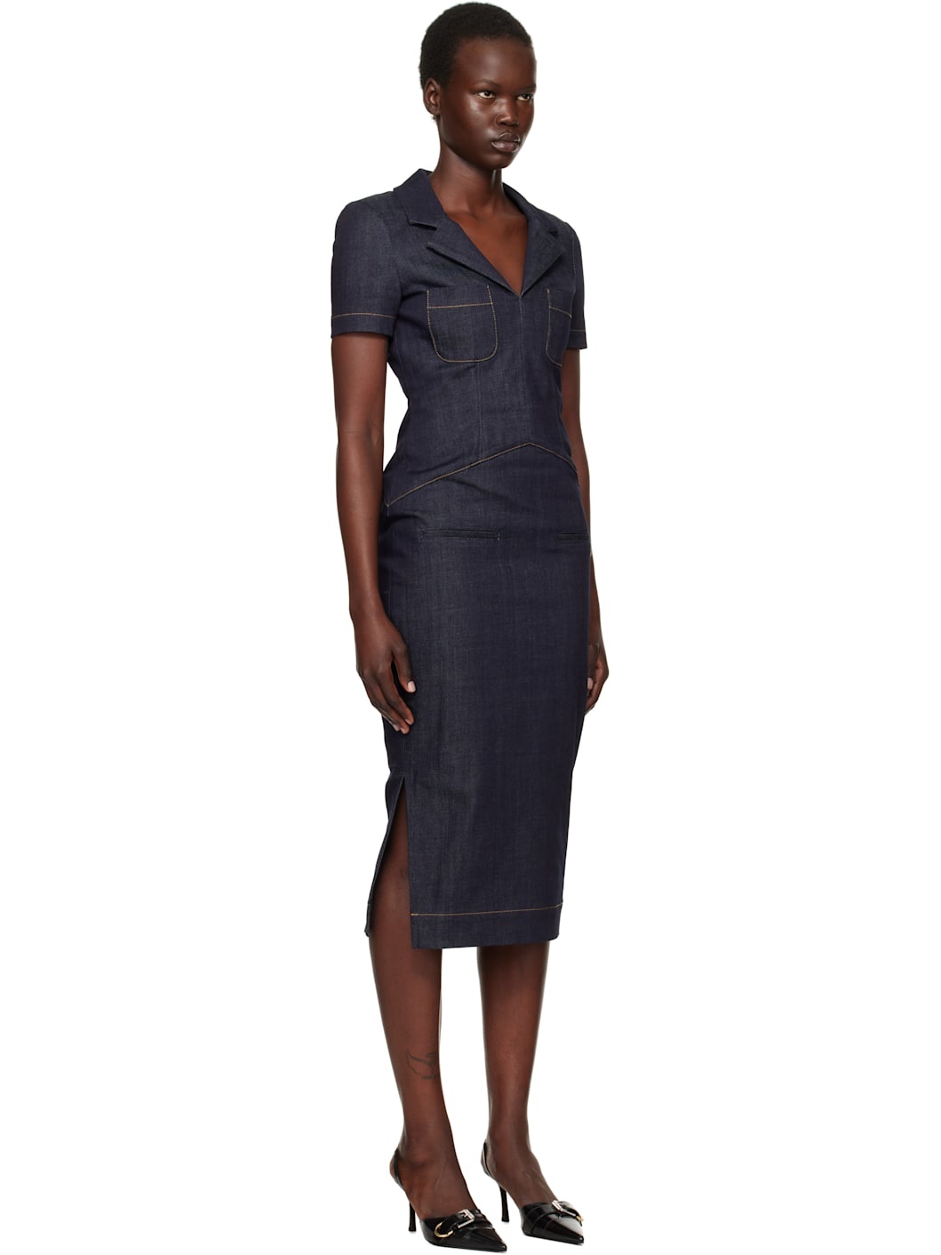 Blue 4G Denim Midi Dress - 2