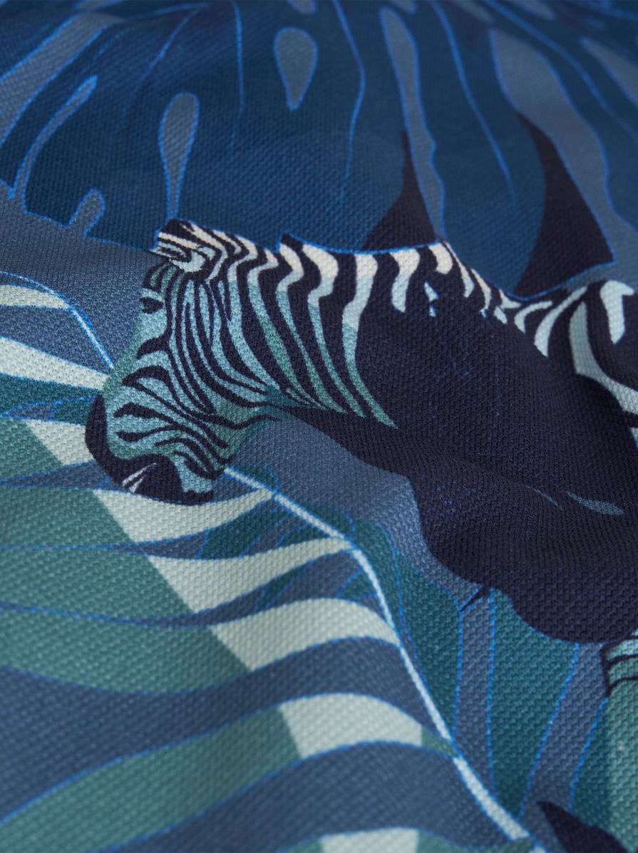 PIQUET POLO SHIRT WITH JUNGLE AND ZEBRA PRINT - 3