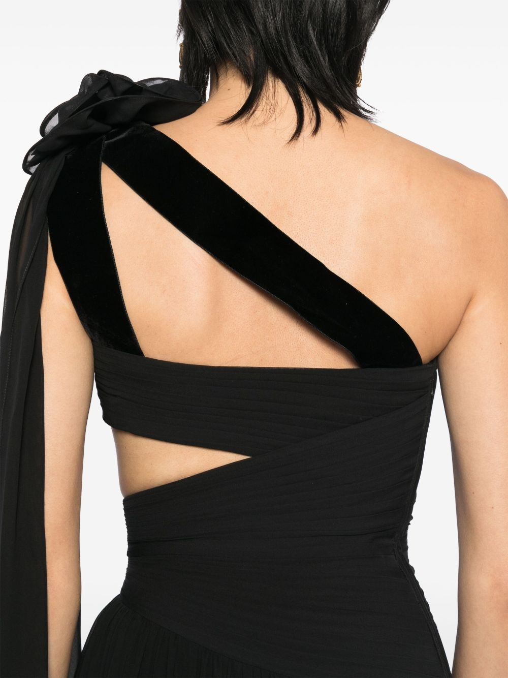 asymmetric silk gown - 5