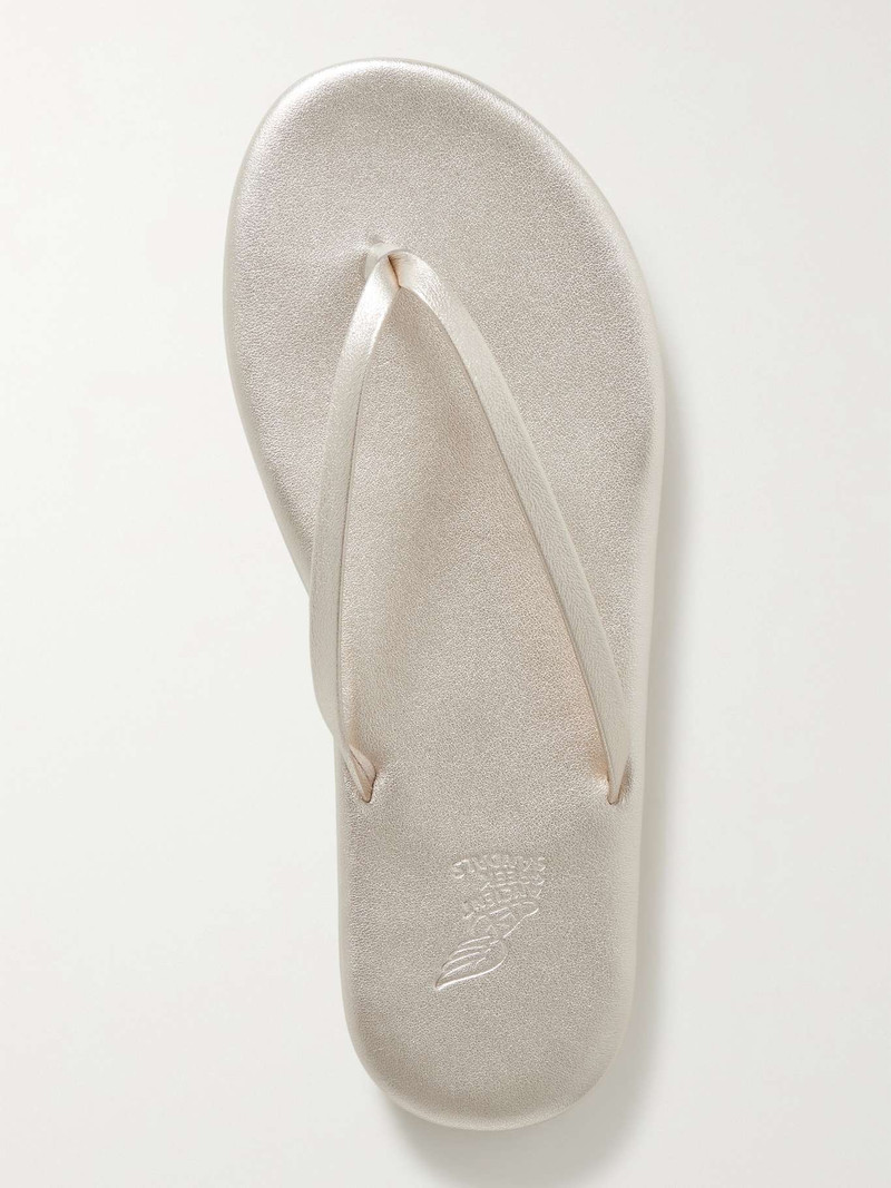 Saionara metallic leather flip flops 1