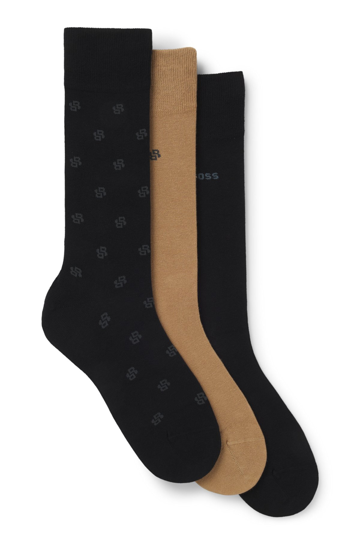 THREE-PACK OF REGULAR-LENGTH SOCKS IN A COTTON BLEND - 1