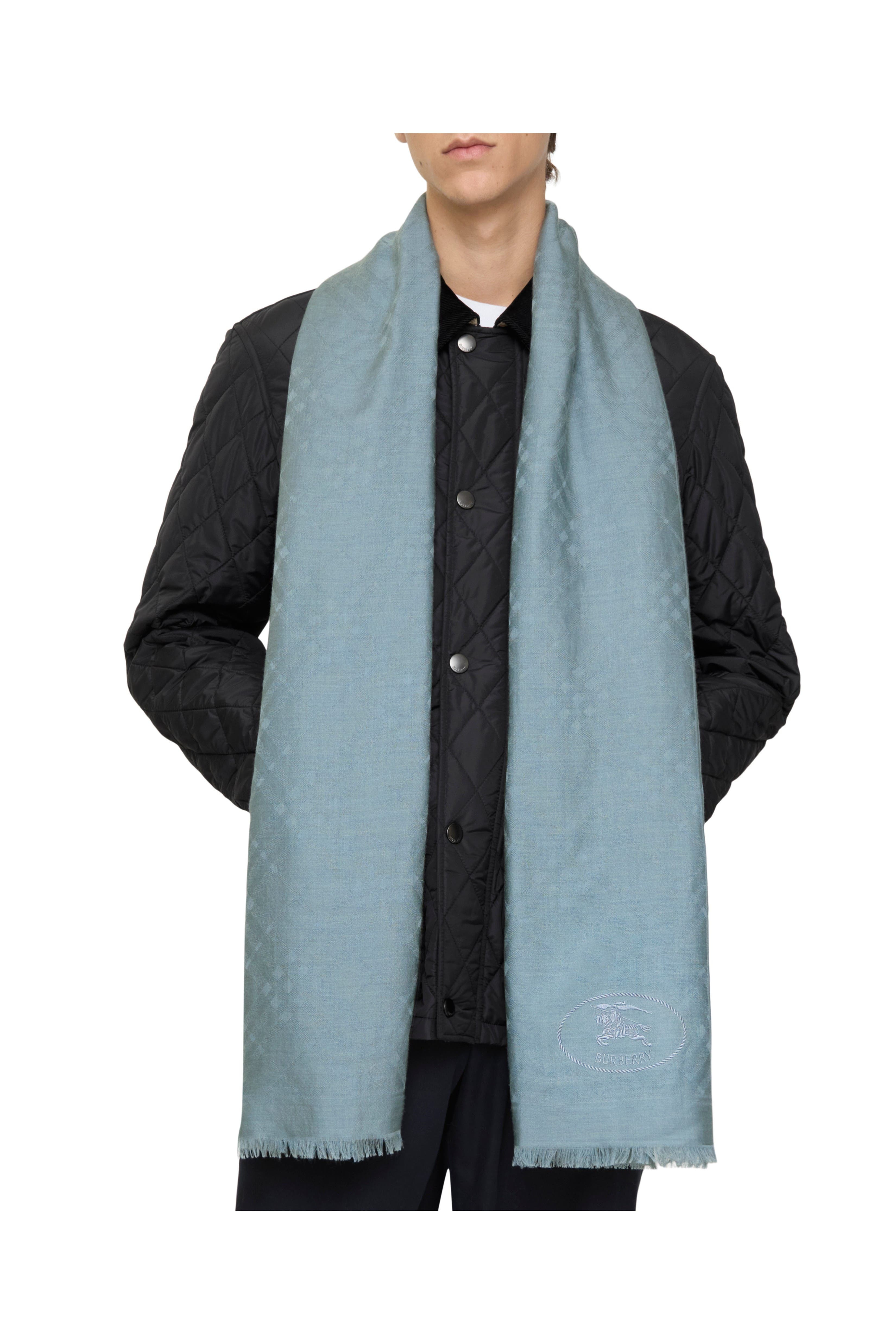 burberry Wide Check Wool Silk Scarf in Index at Nordstrom - 4