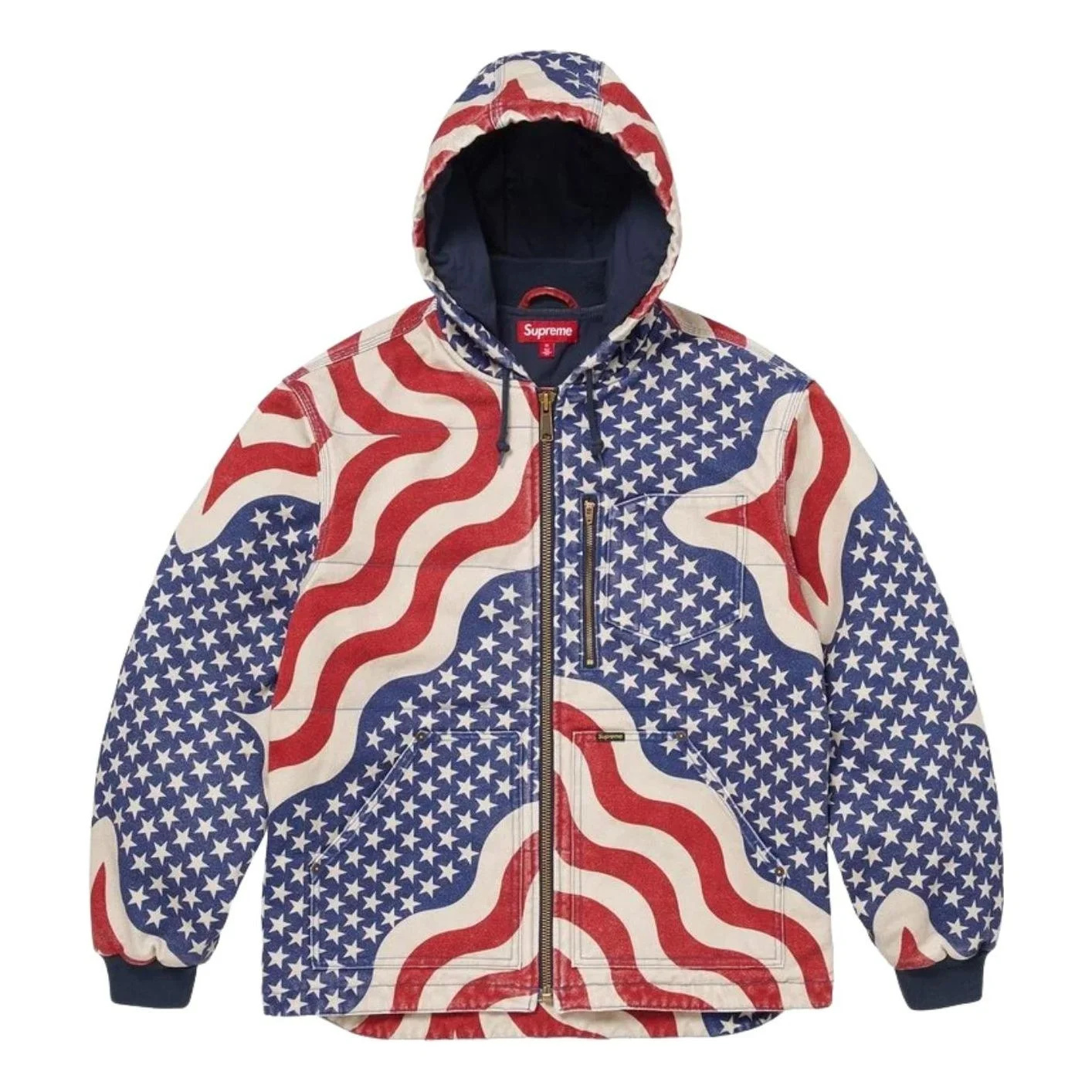 Supreme SS26 Flag Quilted Hooded Work Jacket 'Multicolor' SUP-SS26-132-MUTI - 1