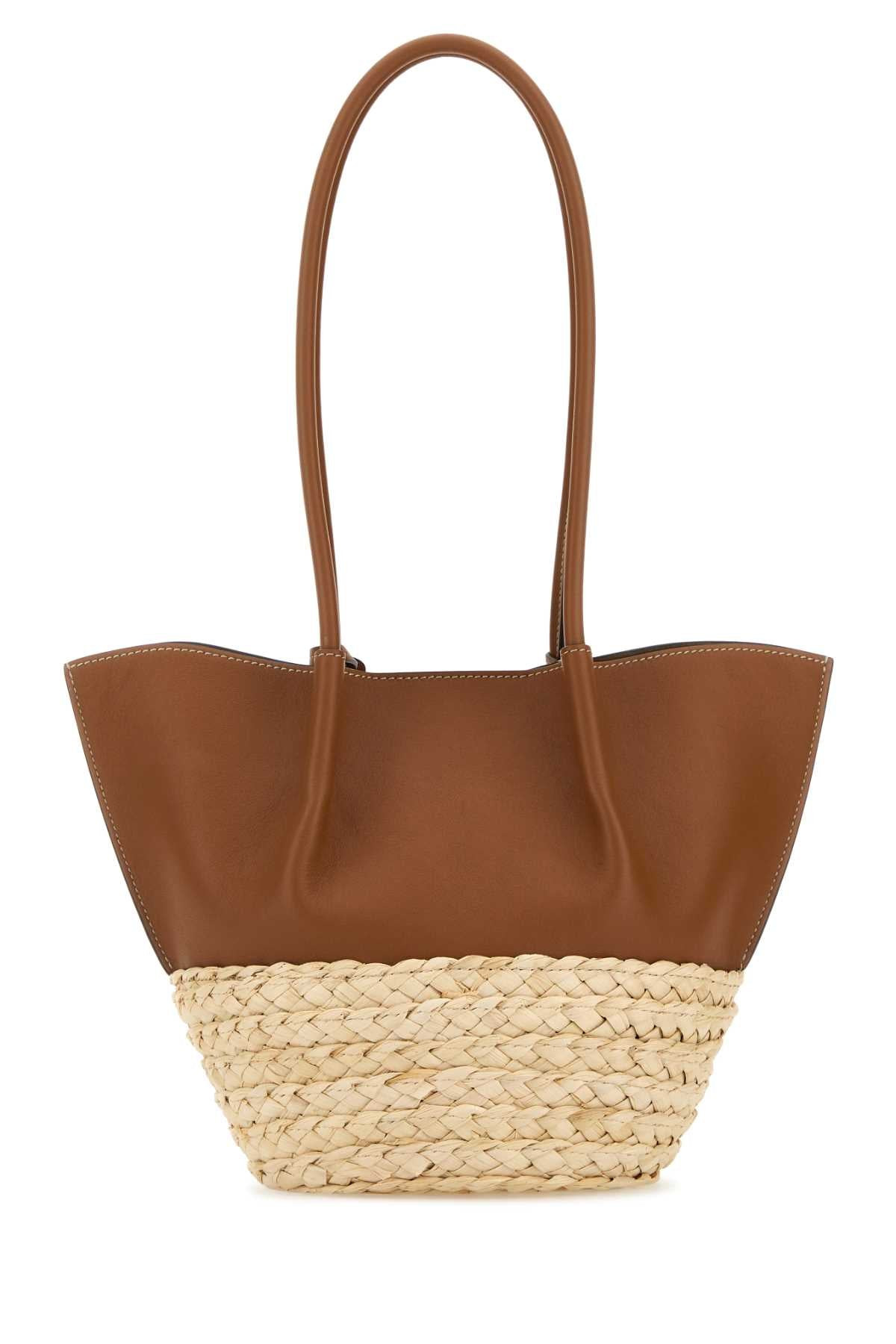 Tod's Women Two-Tone Leather And Raffia Small Shopping Bag - 3