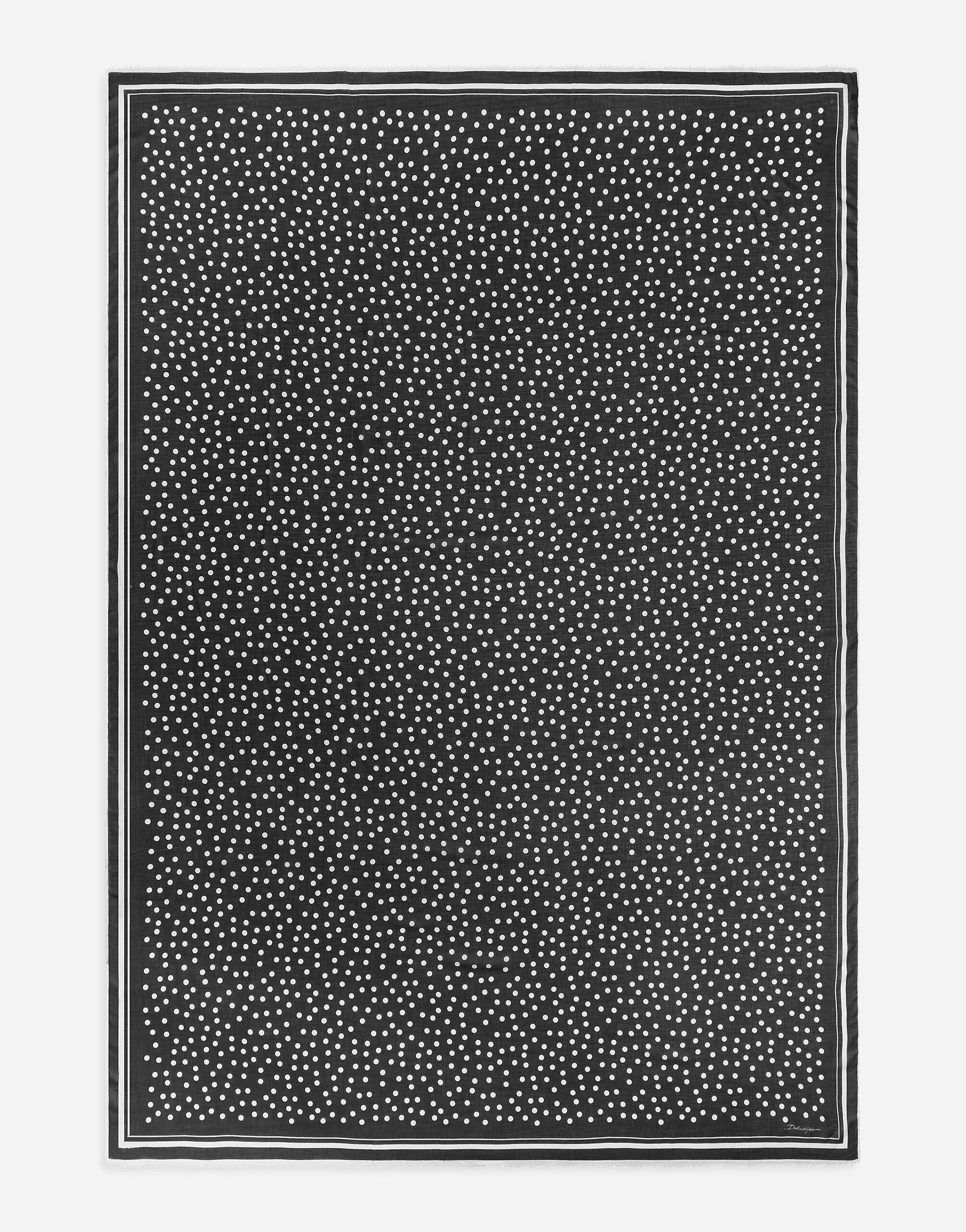Polka-dot modal and cashmere scarf - 1