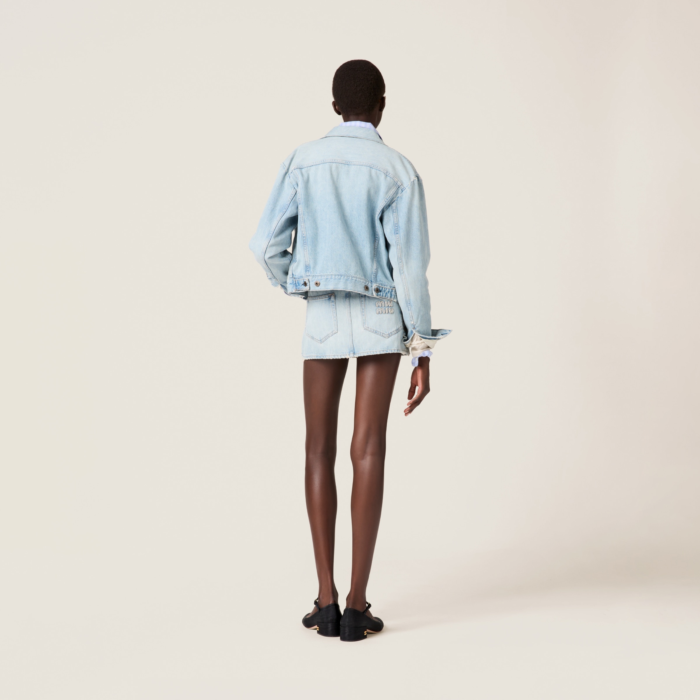 Denim jacket with embroidered logo - 3