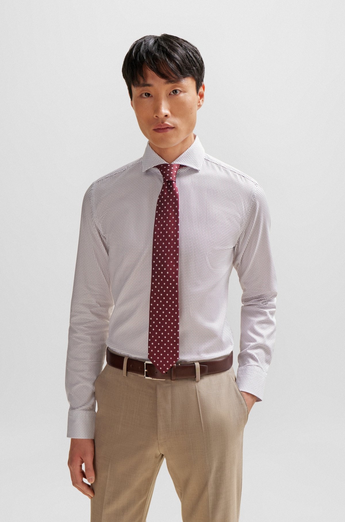 SILK-JACQUARD TIE WITH MICRO PATTERN - 2