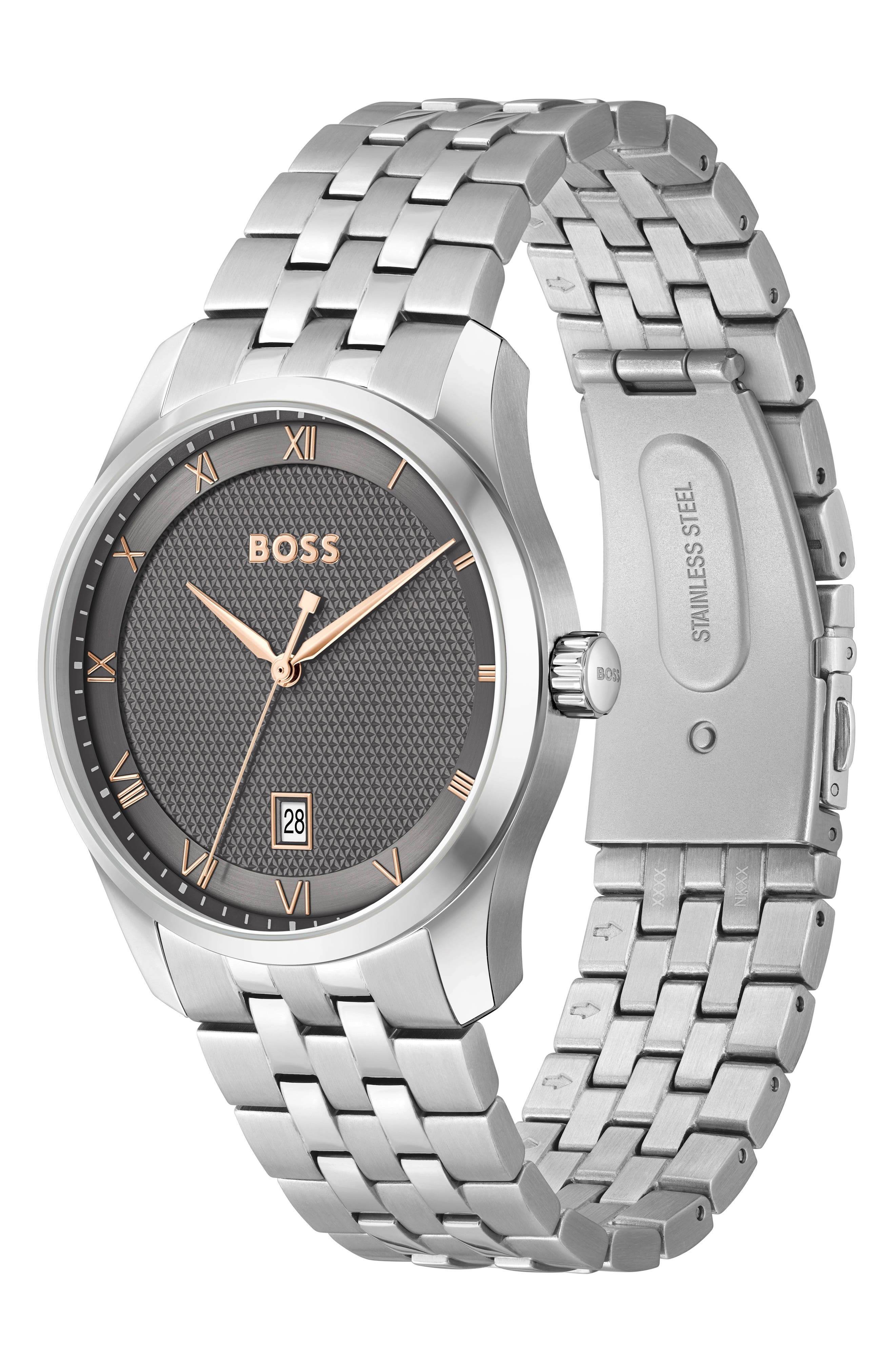 BOSS Principle Bracelet Watch, 44mm in Silver at Nordstrom - 3