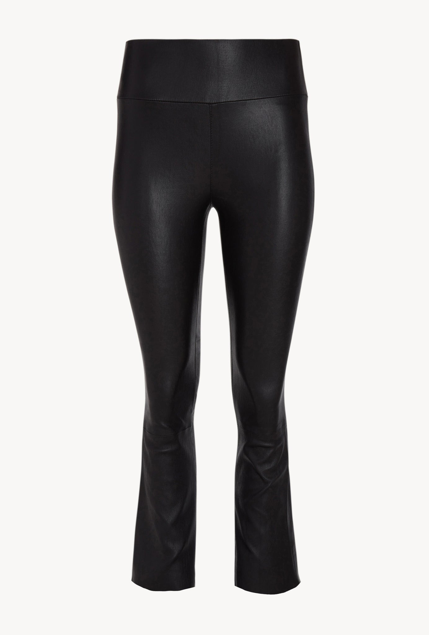 BLACK LEATHER CROP FLARE - 6