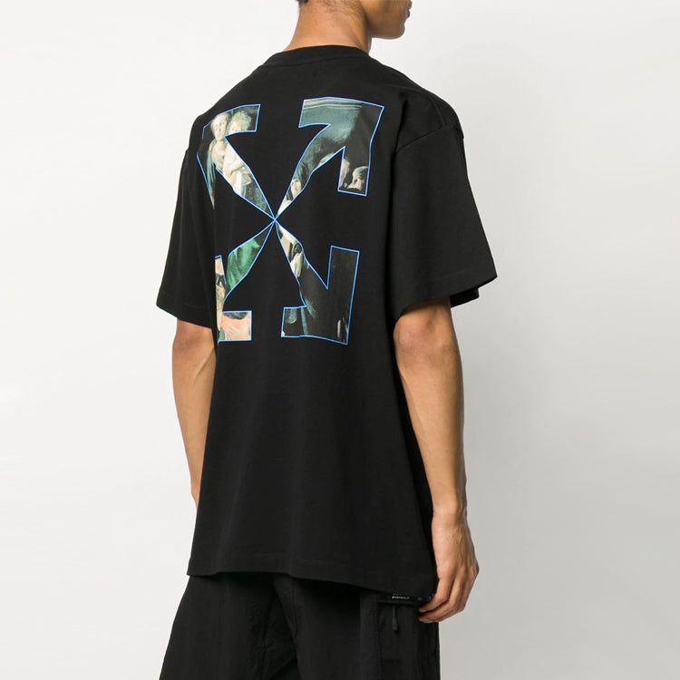 Off-White Caravaggio Painting Pattern Solid Color Short Sleeve Loose Fit Black OMAA038E20JER0051010 - 4