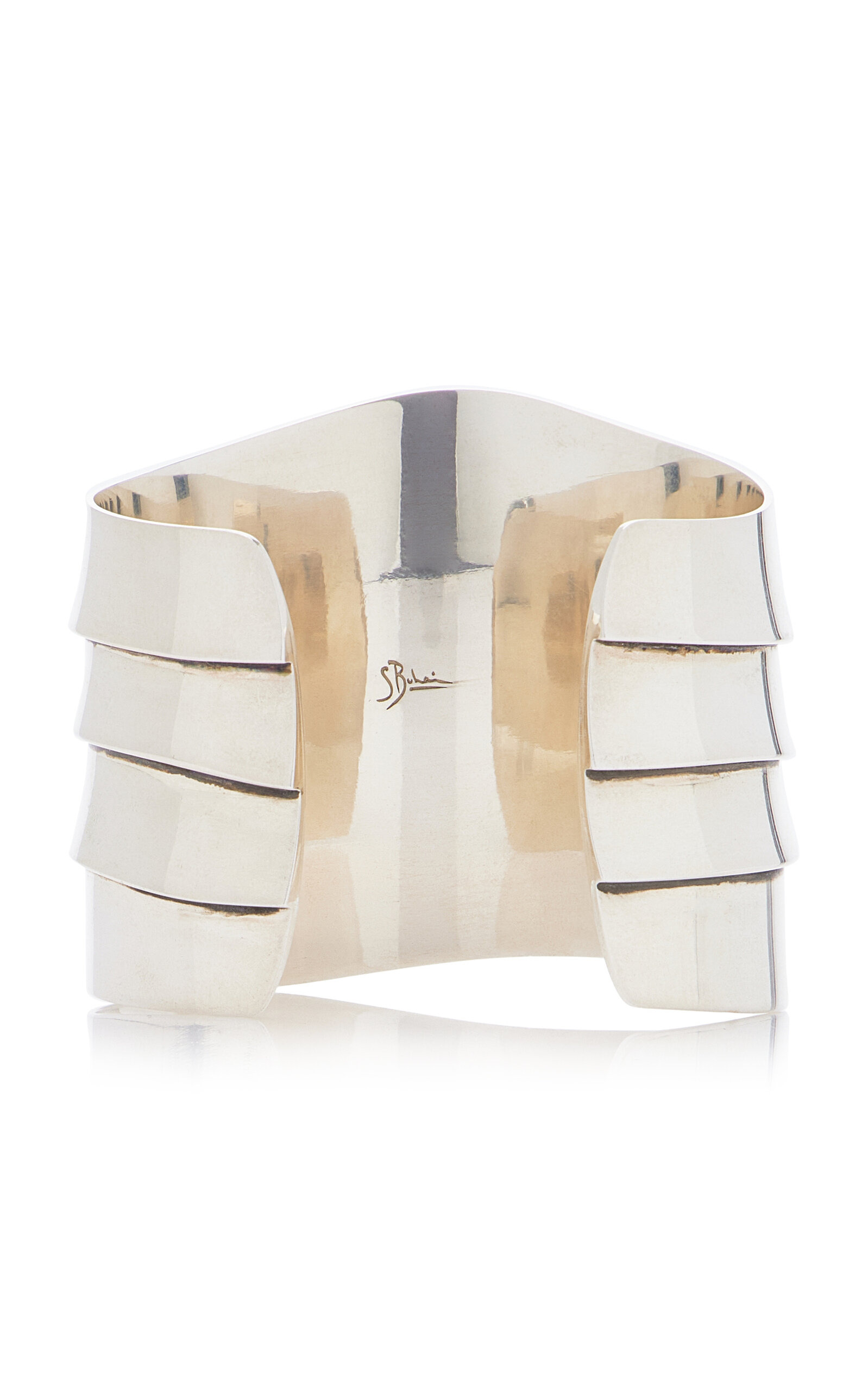 Medium Sterling Silver Wave Cuff silver - 5