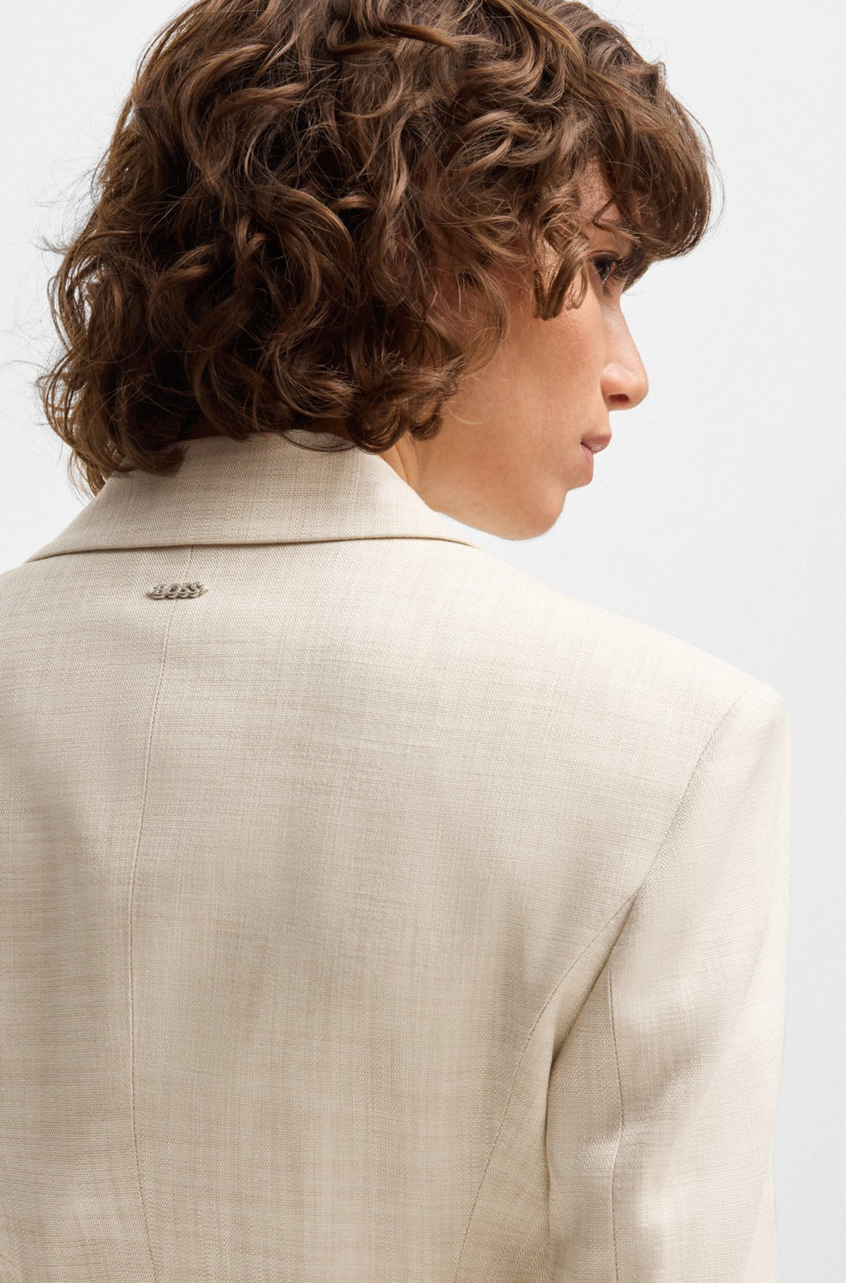 TAILORED JACKET IN MELANGE STRETCH FABRIC - 6