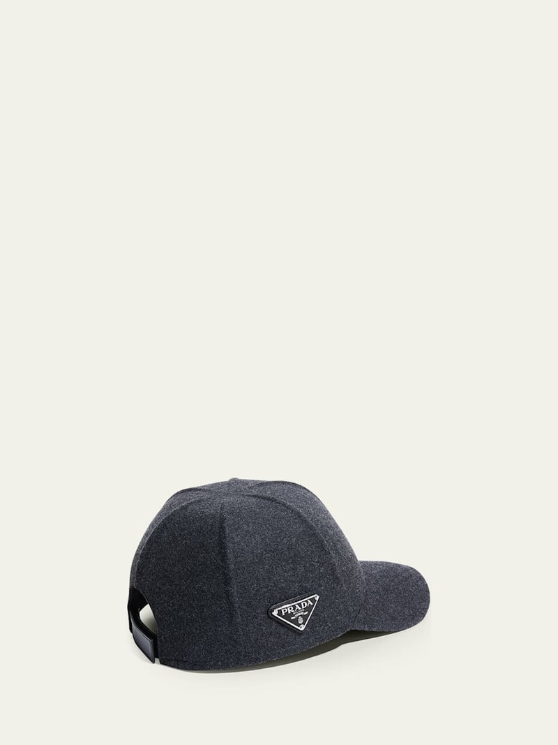 Prada Men's Wool Logo Baseball Hat outlook