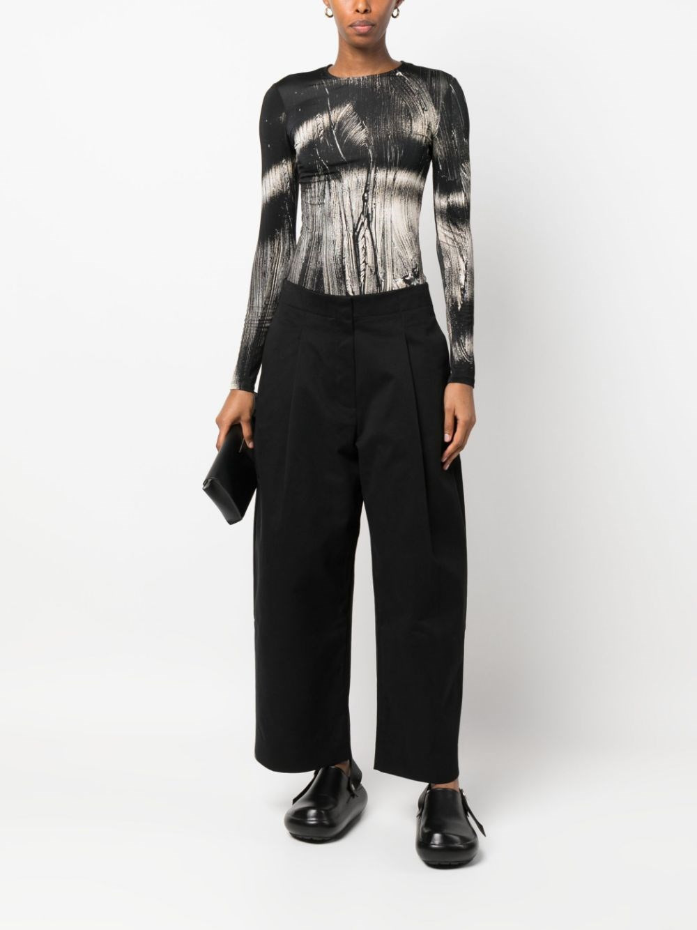 Cotton wide-leg trousers - 5