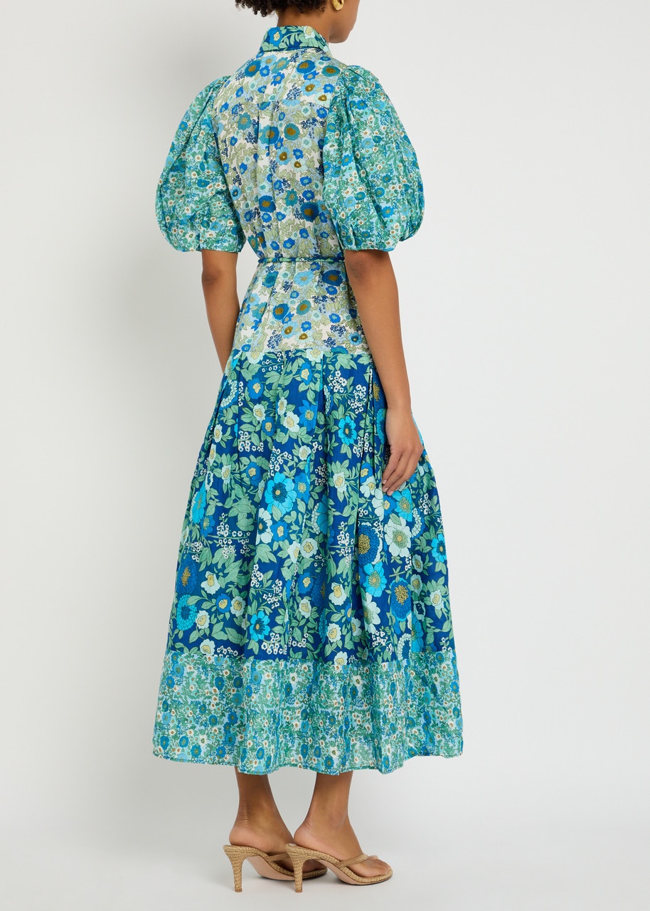 Alemais Sacha Floral Ramie Midi Shirt Dress - 3