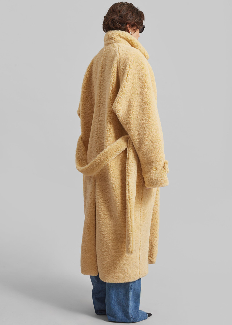 Gresham Faux Shearling Robe Coat - Yellow 9