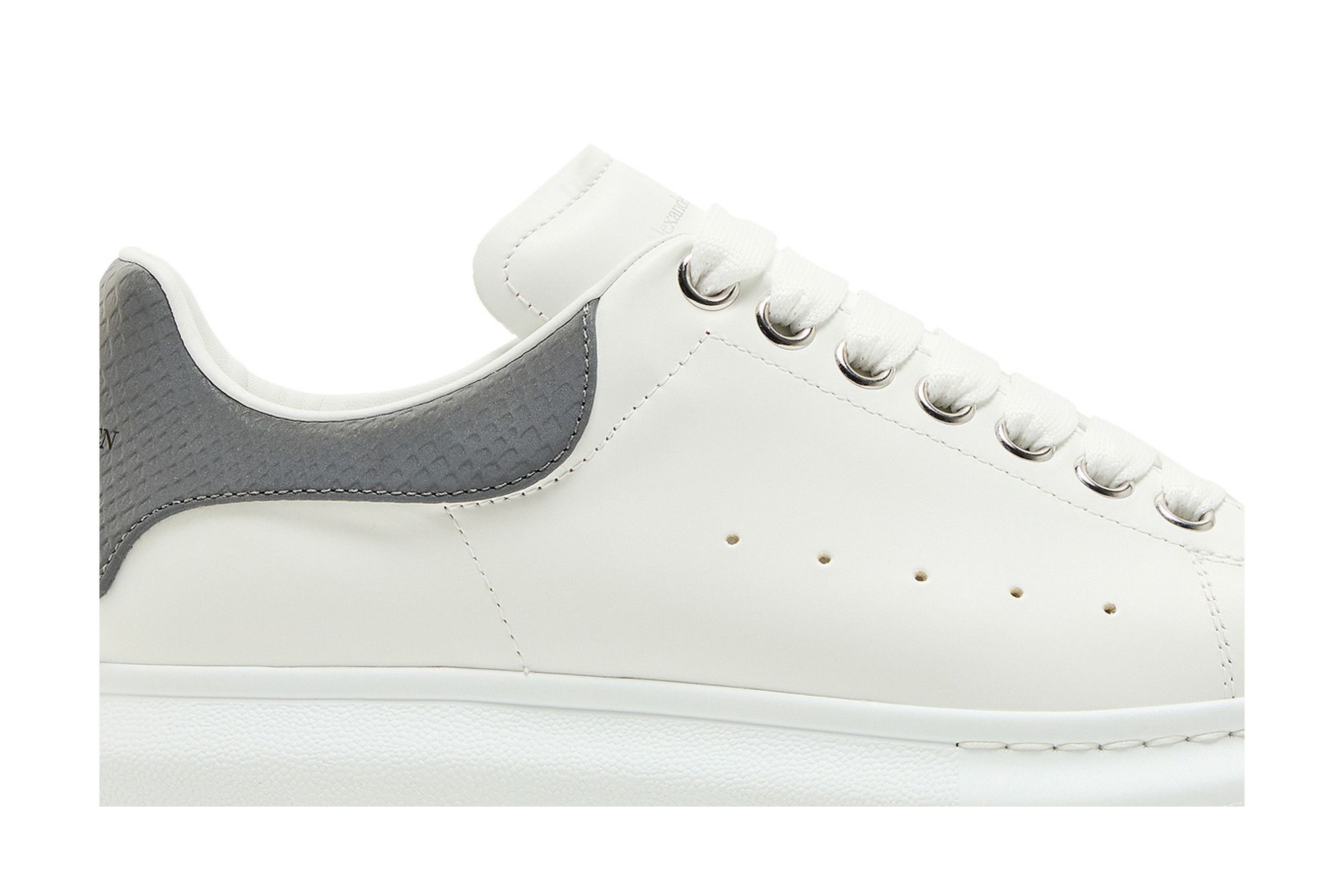 Alexander McQueen Wmns Oversized Sneaker 'White Grey Snakeskin' - 2
