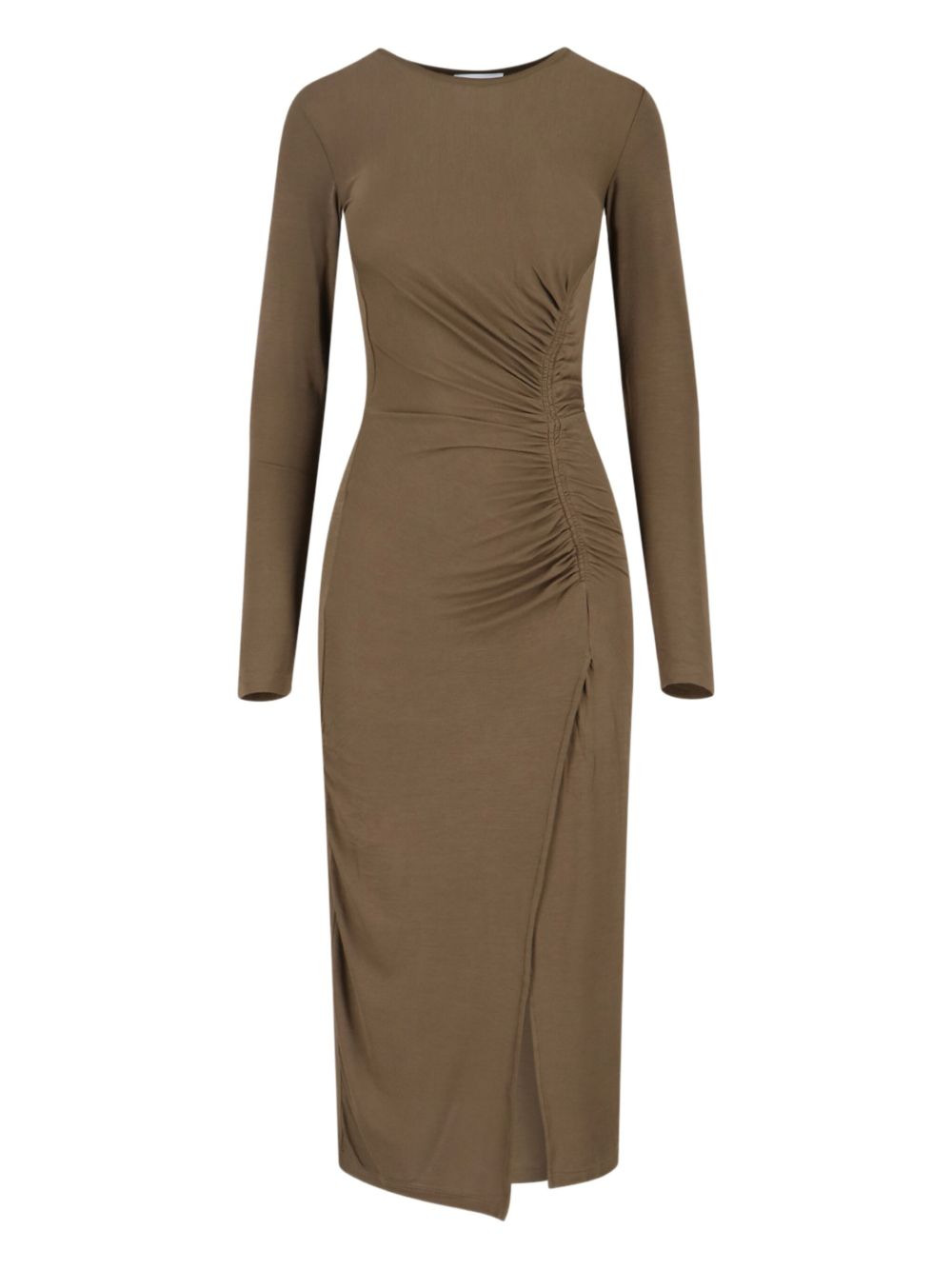 side-ruched midi dress - 1