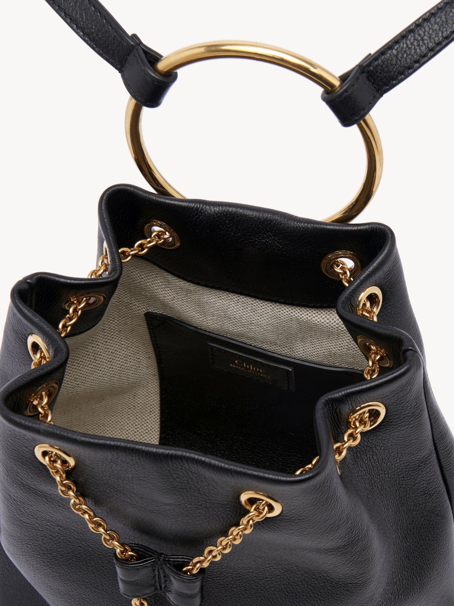 SMALL BRACELET BACKPACK IN GRAINED LEATHER - 5