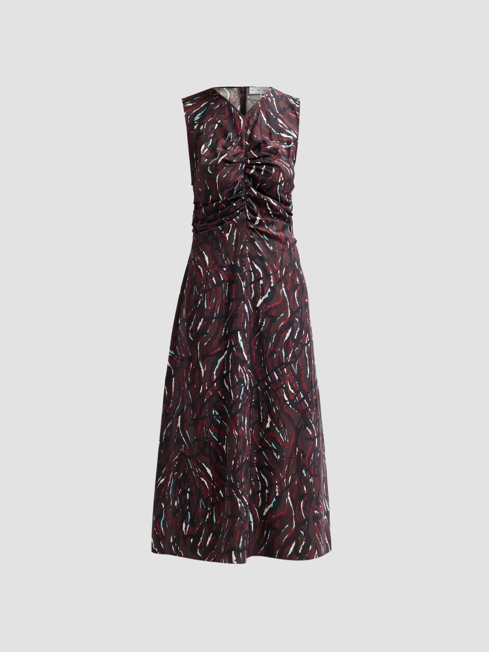 Women's Clem Printed Soft Twill Midi Dress - Coffee Multi - 1