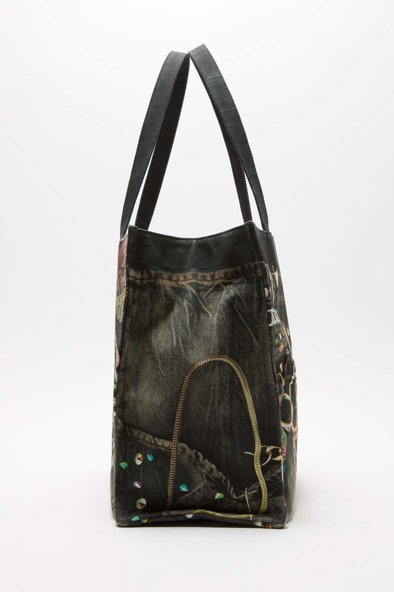 Acne Studios Logo tote - Year of the Horse - Black/multi outlook