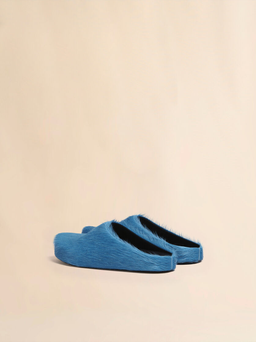 BLUE LONG HAIR CALFSKIN FUSSBETT SABOT - 3