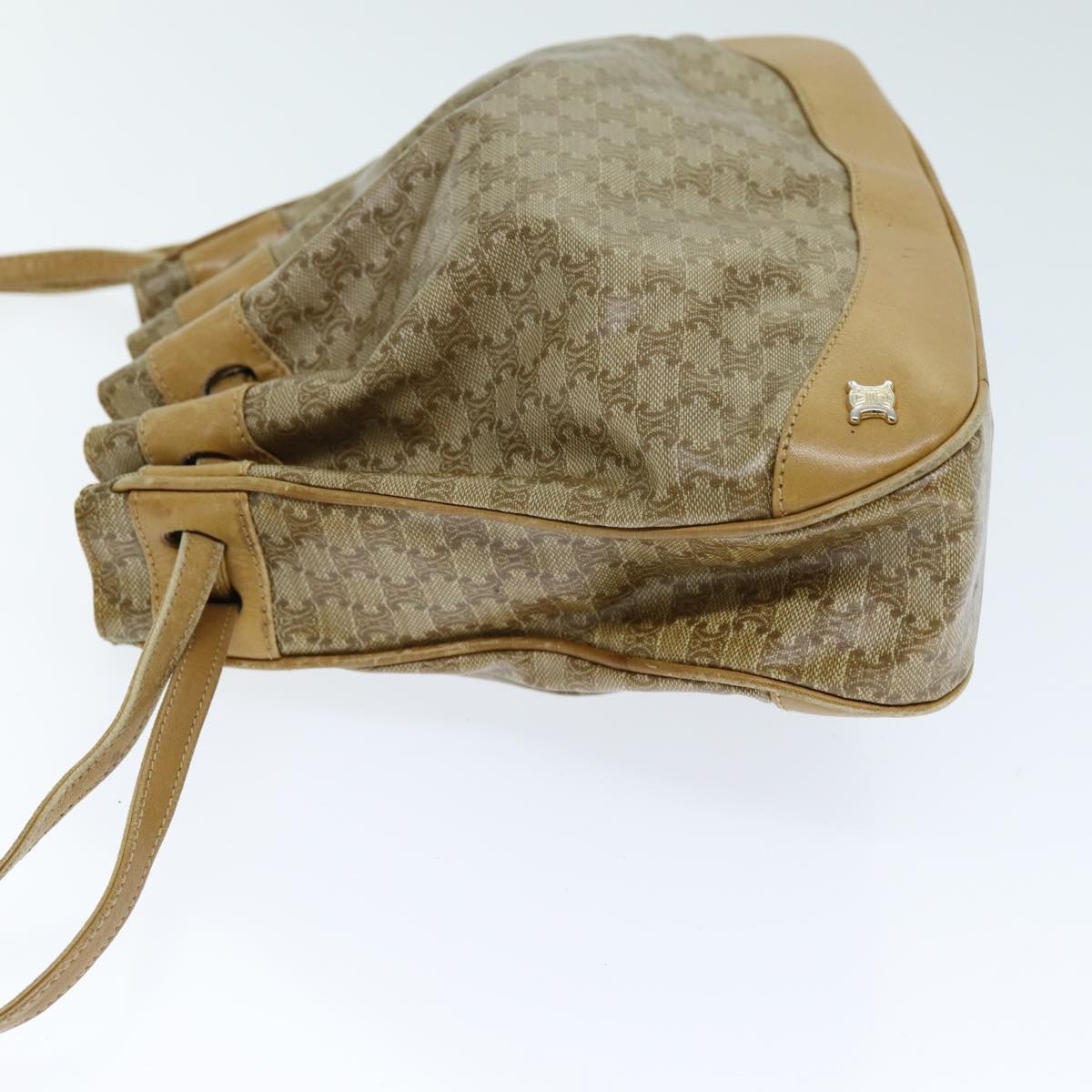 CELINE Macadam Canvas Shoulder Bag Beige - 3