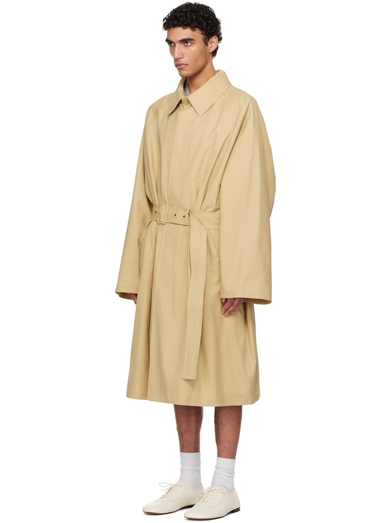 HED MAYNER Beige Belted Trench Coat outlook