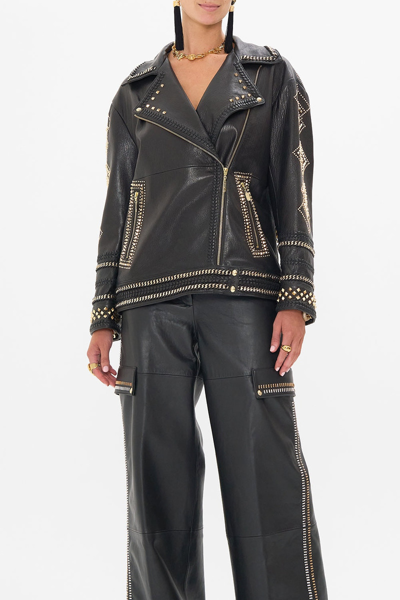 OVERSIZED LEATHER BIKER JACKET 5