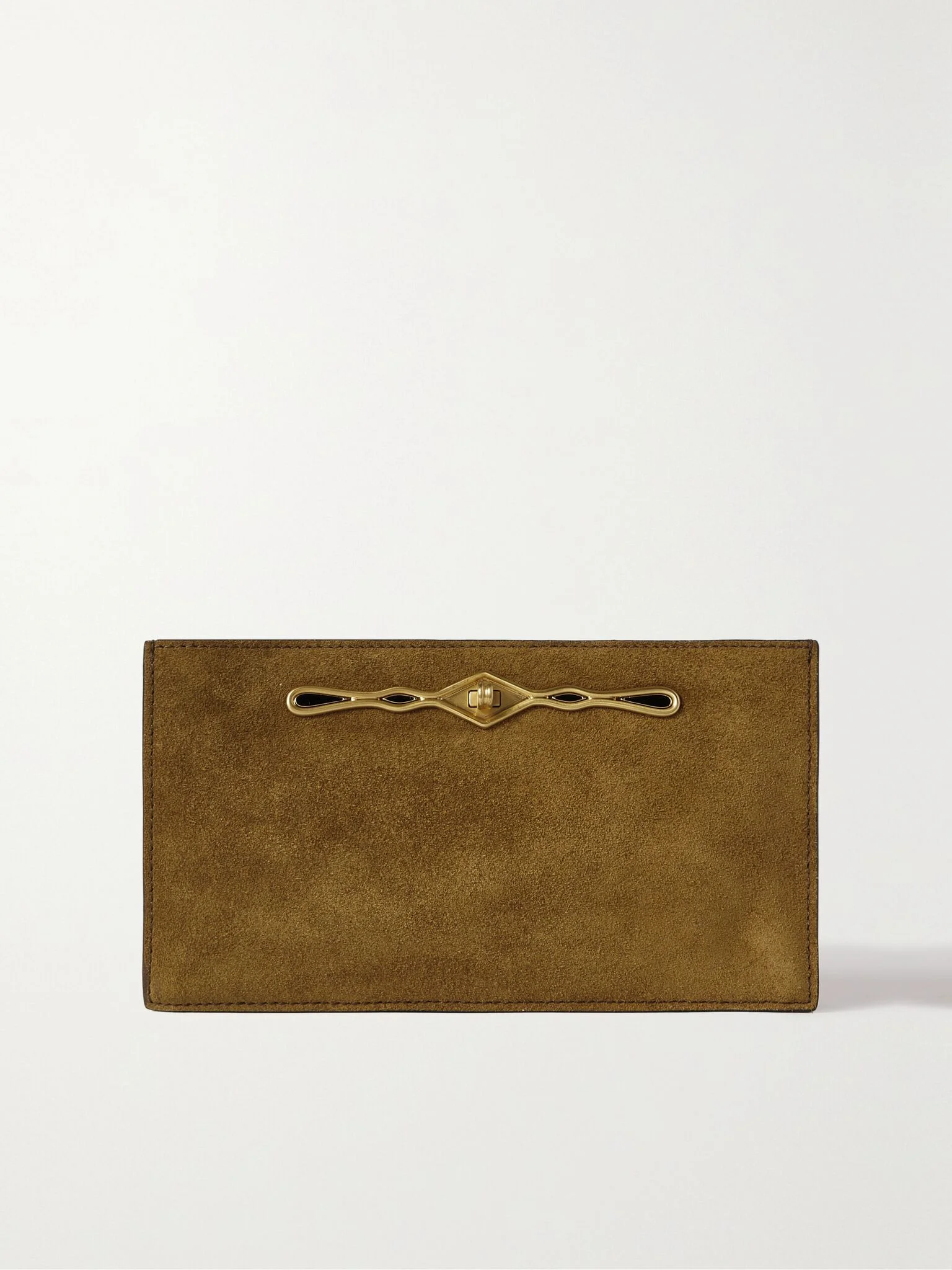 + Fernando Jorge Ease embellished suede clutch Tan - 1