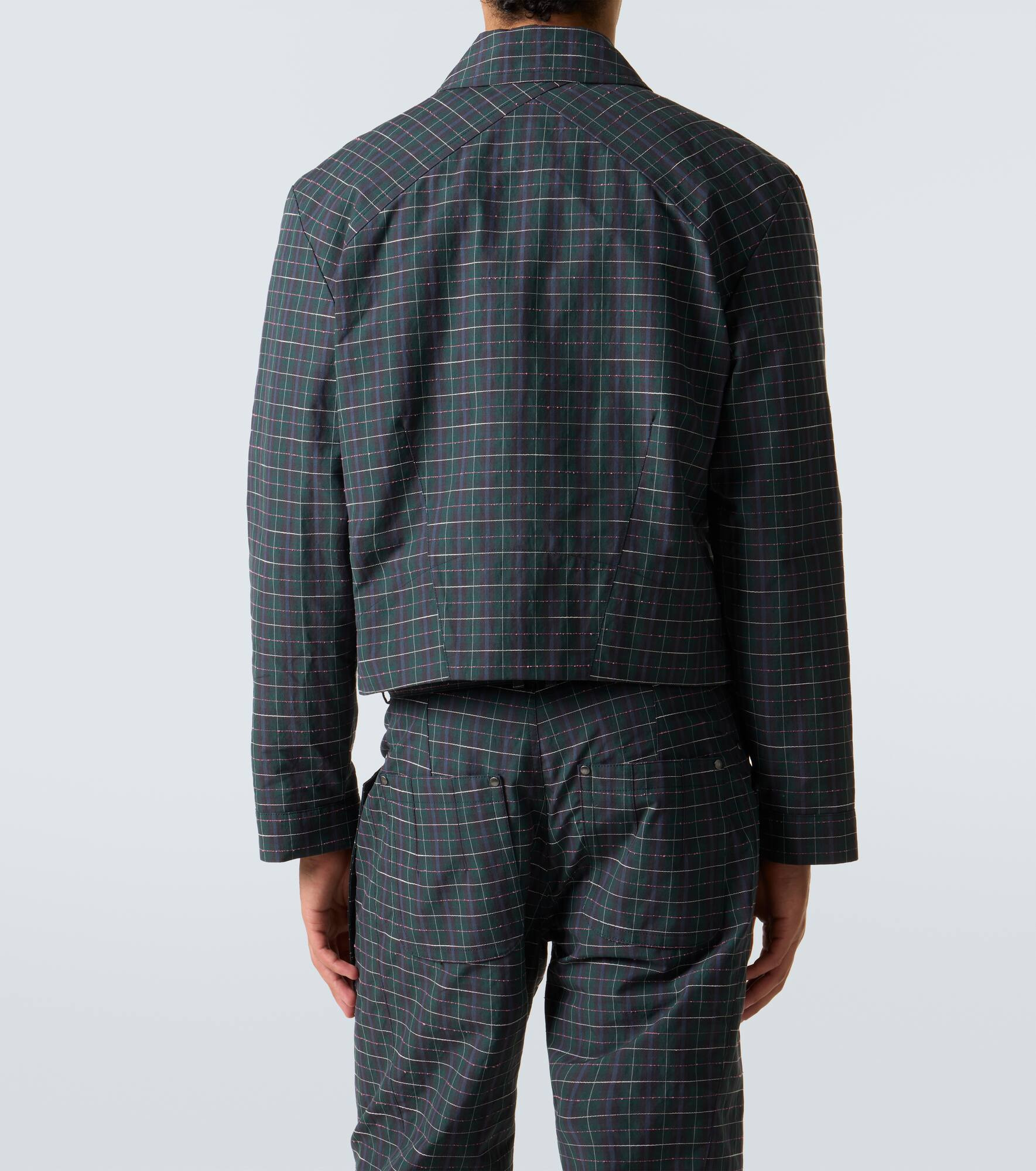 Kraner checked cropped cotton-blend blouson - 4
