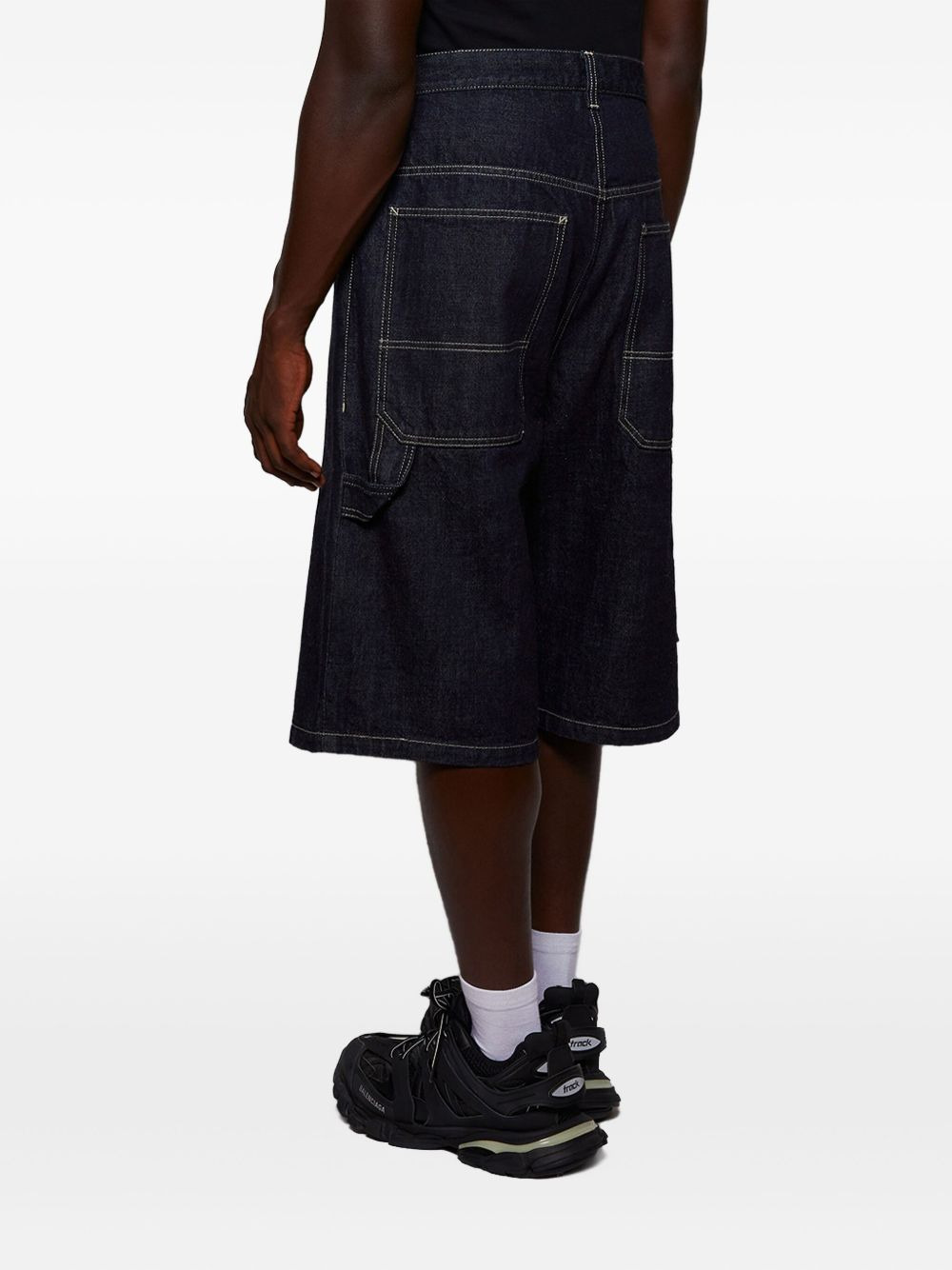 denim utility shorts - 5