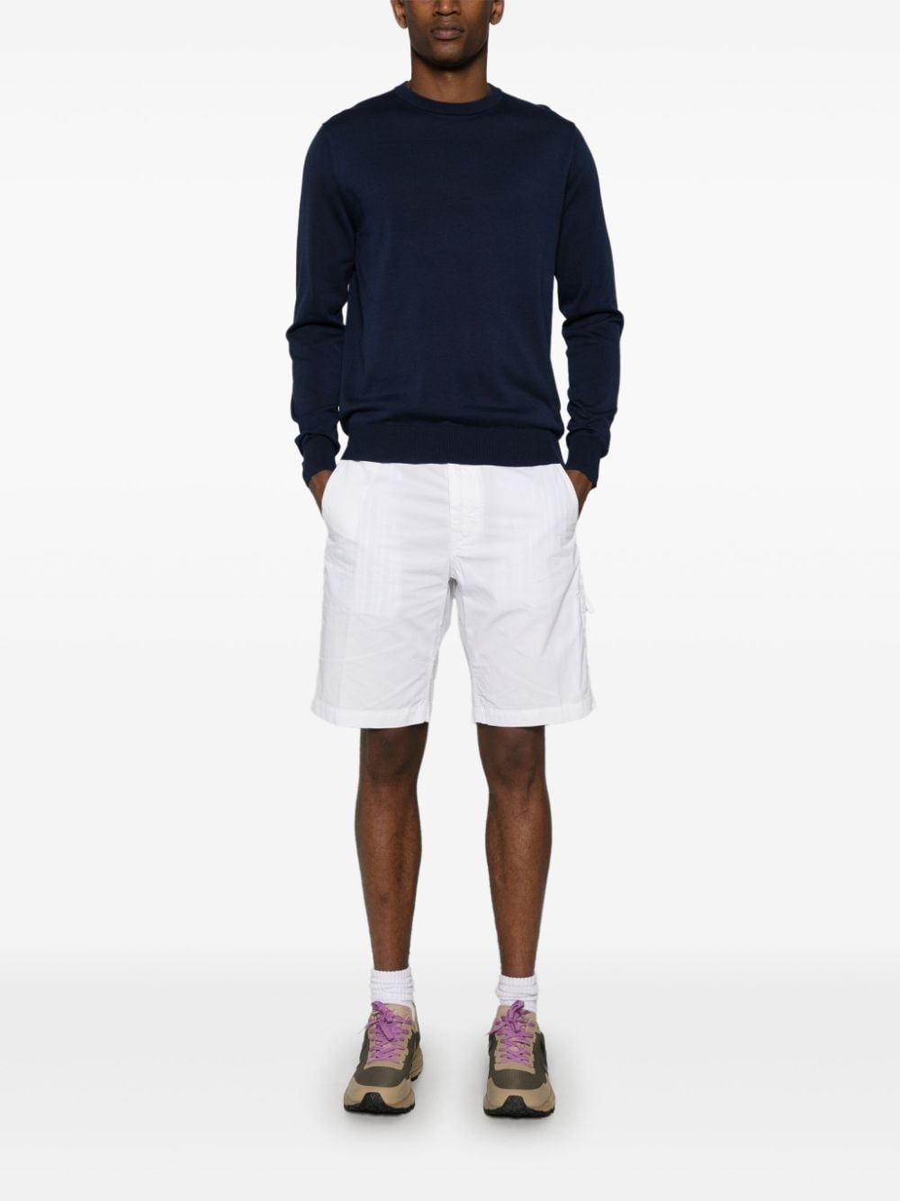 crew-neck fine-knit jumper - 2