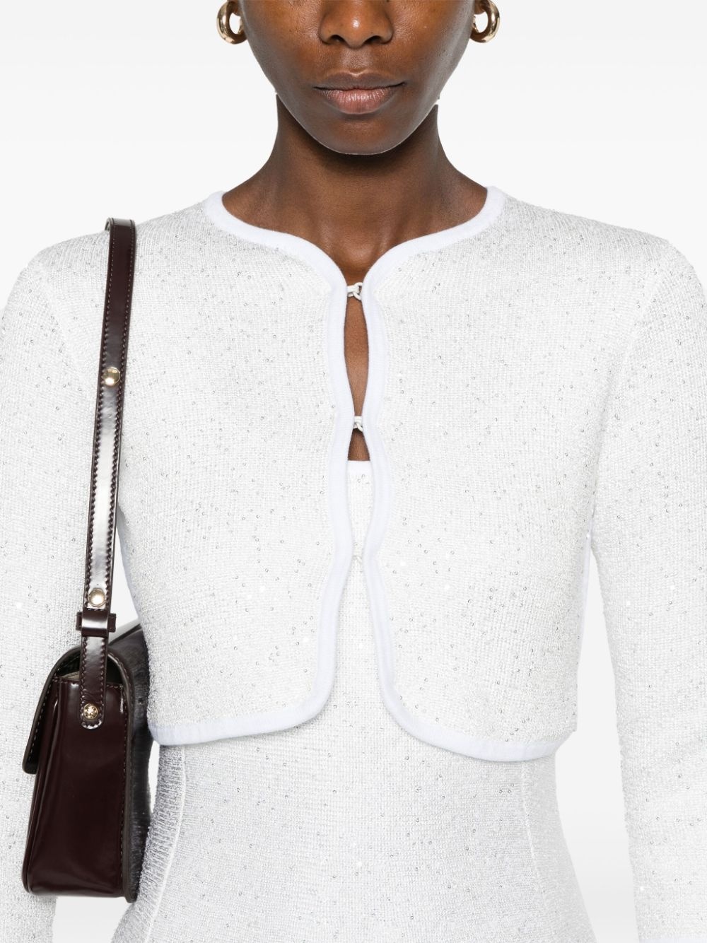 rhinestone-embellished cropped cardigan - 5