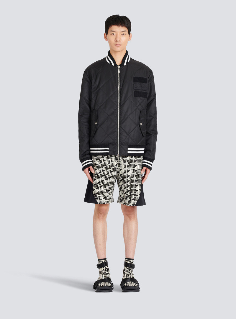 Reversible nylon bomber jacket with maxi monogram 3