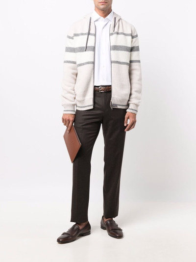 Herno striped zipped cardigan outlook