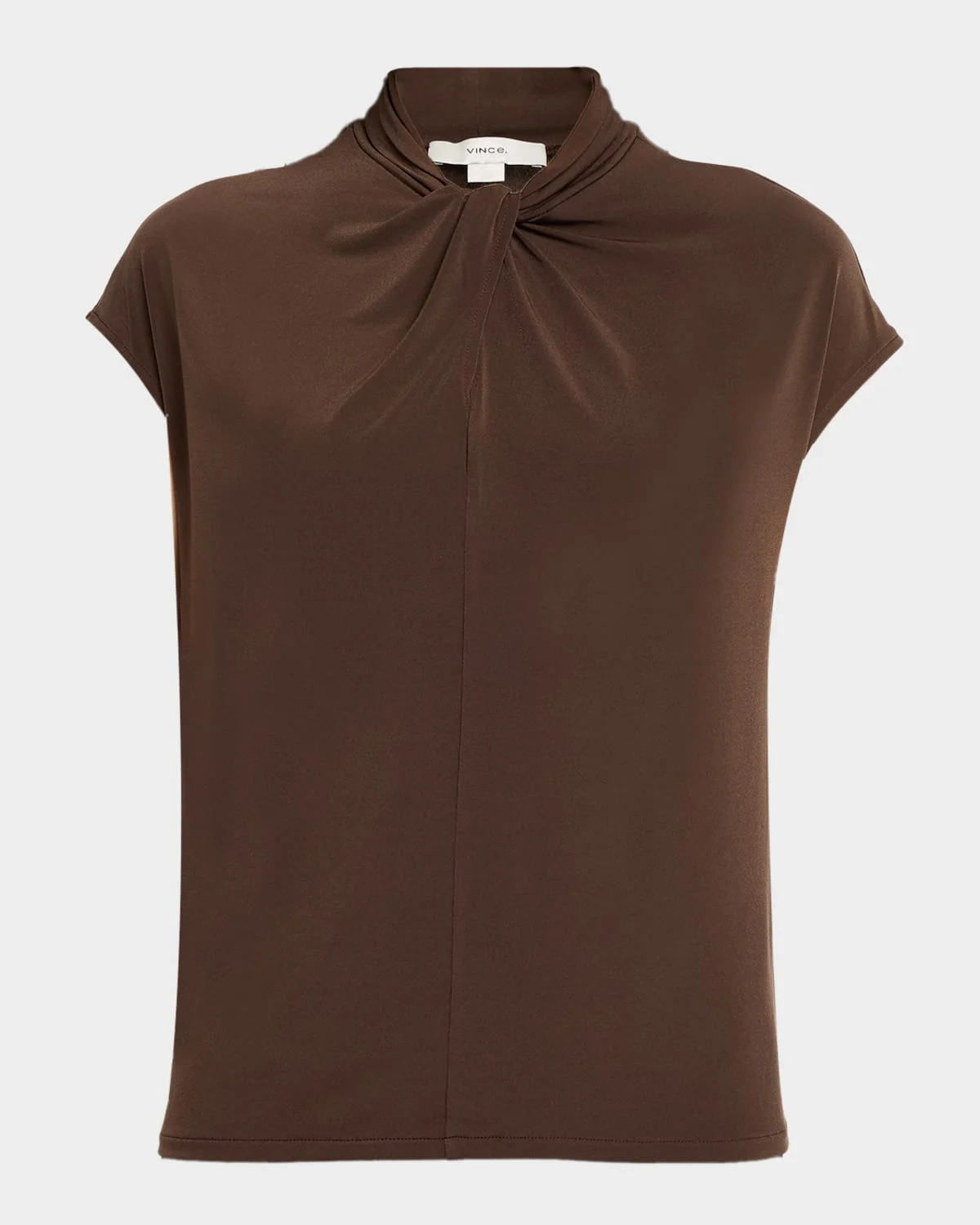 Cap-Sleeve Twist-Front Jersey Top - 1