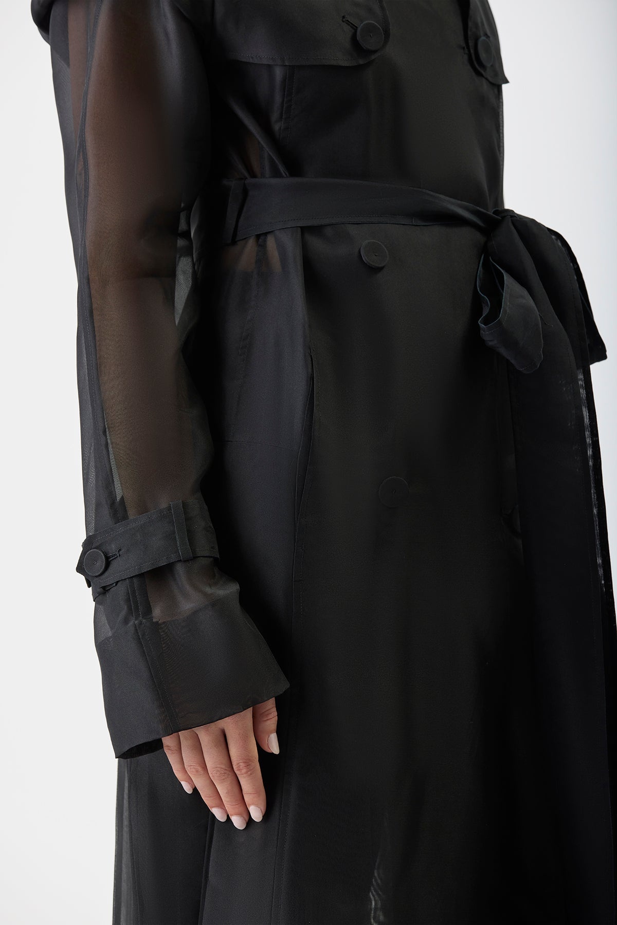 Eithne Trench Coat in Silk Organza - 6